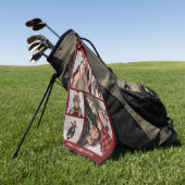 Persoonlijke Moderne Opa | 6 Foto Golf Handdoek (Groen)