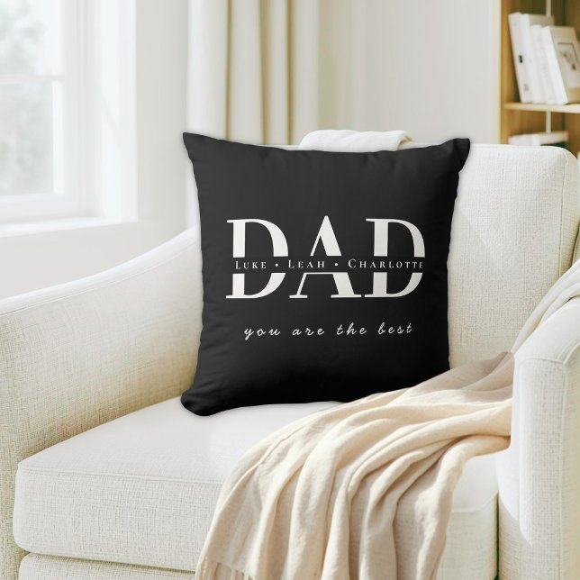 Persoonlijke moderne papa zwarte sierkussen (Creator heeft geüpload)