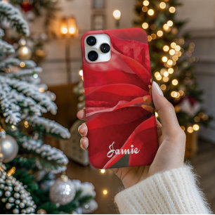 Persoonlijke moderne poinsettia telefoonhoes iPhone 16 pro hoesje