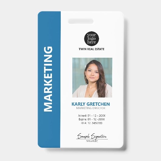 Persoonlijke moderne professionele werknemers-ID b Badge (Voorzijde)