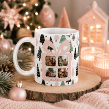 Persoonlijke moderne roze kerstcadeau doos foto