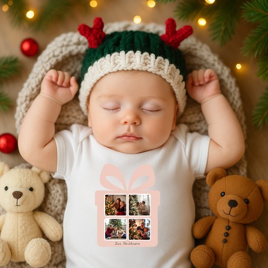 Persoonlijke moderne roze Kerstmis Romper