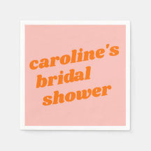 Persoonlijke moderne roze oranje retro baby shower