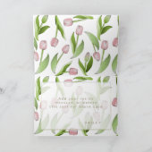 Persoonlijke Moderne Roze Tulp Bloem Groet Kaart (Binnen)