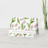 Persoonlijke Moderne Roze Tulp Bloem Groet Kaart (Voorkant)