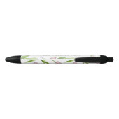 Persoonlijke Moderne Roze Tulp Bloem Zwarte Inkt Pen (Achterkant)