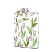 Persoonlijke Moderne Roze Tulp Heupfles (Links)