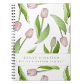Persoonlijke Moderne Roze Tulp Notitieboek (Voorkant)