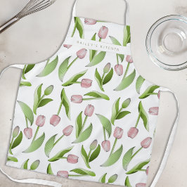 Persoonlijke Moderne Roze Tulp Schort