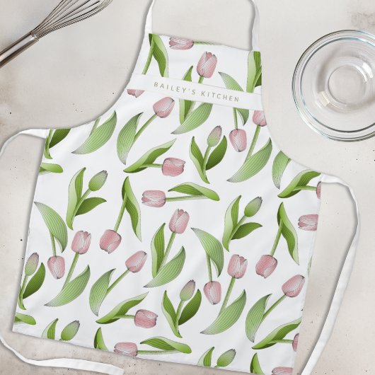 Persoonlijke Moderne Roze Tulp Schort