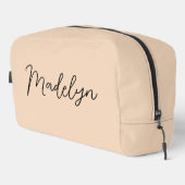 Persoonlijke Moderne Script Beige Toilettas Toilettasje (Rechterhoek)