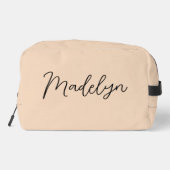 Persoonlijke Moderne Script Beige Toilettas Toilettasje (Achterkant)