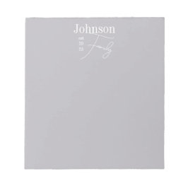 Persoonlijke moderne script familienaam notitieblok