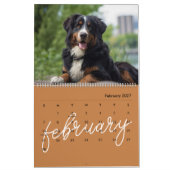 Persoonlijke moderne script hond kalender (Feb 2027)