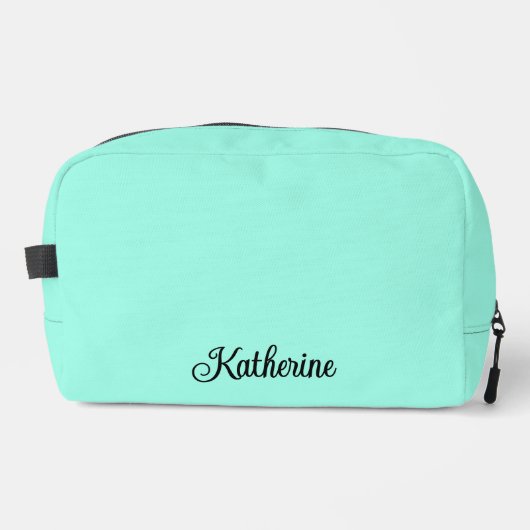 Persoonlijke Moderne Script Turquoise Toilettas Toilettasje (Voorkant)
