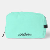 Persoonlijke Moderne Script Turquoise Toilettas Toilettasje (Achterkant)