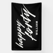 Persoonlijke moderne script zwarte 40e verjaardag spandoek (Verticaal)
