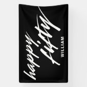 Persoonlijke moderne script zwarte 50e verjaardag spandoek (Verticaal)