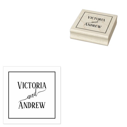 Persoonlijke moderne scripttypografie rubberstempel (Gestempeld)