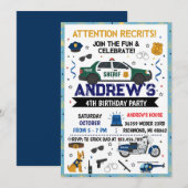 Persoonlijke moderne sheriff politie verjaardagsfe kaart (Voorkant / Achterkant)