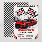 Persoonlijke moderne sport Race Auto Verjaardag vo Kaart (Voorkant / Achterkant)