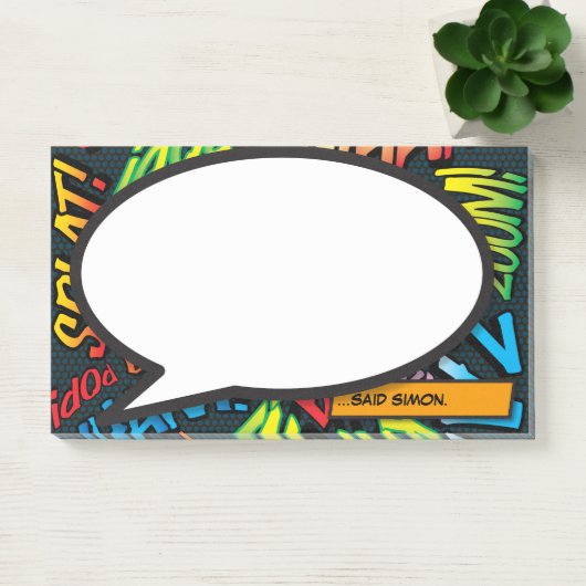 Persoonlijke moderne spraakballon leuk stripboek post-it® notes (Kantoor)
