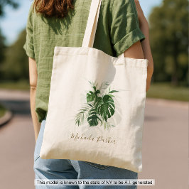 Persoonlijke Moderne Tropische Bladeren Tote Bag