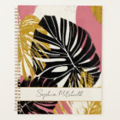 Persoonlijke Moderne Tropische Boho Monstera Planner (Voorkant)