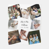 Persoonlijke moderne trouwfotocollage fleece deken (Voorkant)