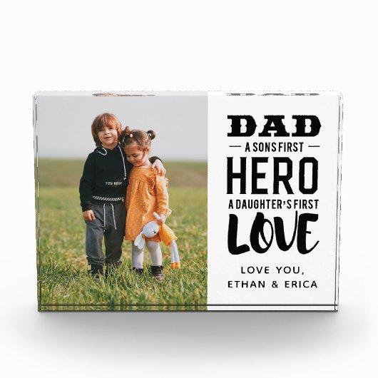 Persoonlijke moderne vaders Dag Foto Plaque (Voorkant)