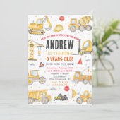 Persoonlijke moderne verjaardagsfeestbouw kaart (Staand voorkant)