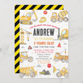 Persoonlijke moderne verjaardagsfeestbouw kaart (Voorkant / Achterkant)