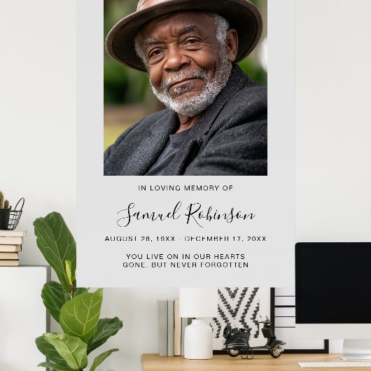 Persoonlijke moderne viering van het leven begrafe poster (Thuiskantoor)