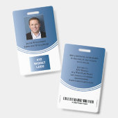 Persoonlijke moderne zakelijke medewerker Foto Log Badge (Front & Back)