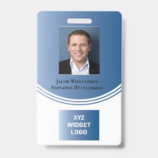 Persoonlijke moderne zakelijke medewerker Foto Log Badge (Front)