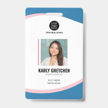 Persoonlijke moderne zakelijke werknemer blauw roz