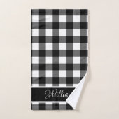 Persoonlijke moderne zwart-wit Buffalo-ruten Bad Handdoek (Handdoek)