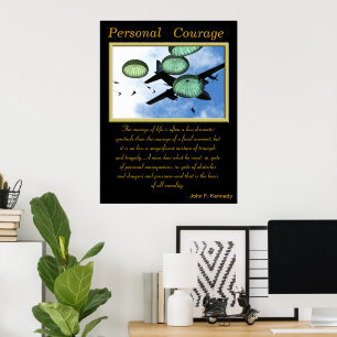 Persoonlijke moed: afdaling uit de lucht poster