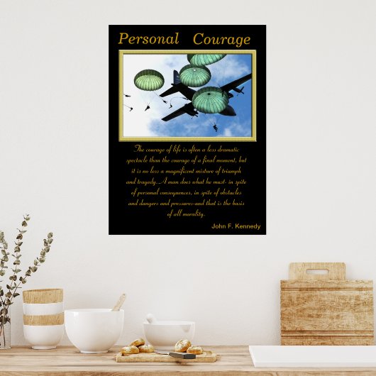 Persoonlijke moed: afdaling uit de lucht poster (Keuken)