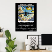 Persoonlijke moed: naar beneden drijven poster (Thuiskantoor)