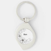 Persoonlijke Moeder Bloem Charm Sleutelhanger (Voorkant)