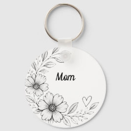 Persoonlijke Moeder Bloem Charm Sleutelhanger