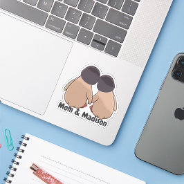 Persoonlijke Moeder & Dochter Cute Pinguïn Sticker