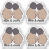 Persoonlijke Moeder & Dochter Cute Pinguïn Sticker (Voorkant)