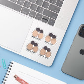 Persoonlijke Moeder & Dochter Cute Pinguïn Sticker (Laptop met iPhone)