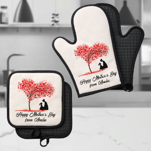 Persoonlijke Moeder & Dochter Liefde Ovenwant & Pannenlap Set