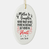 Persoonlijke moeder- en dochterafstand keramisch ornament (Rechts)