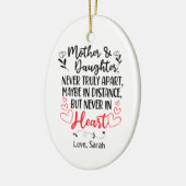 Persoonlijke moeder- en dochterafstand keramisch ornament (Links)