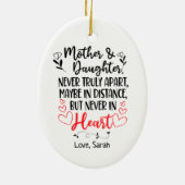 Persoonlijke moeder- en dochterafstand keramisch ornament (Achterkant)