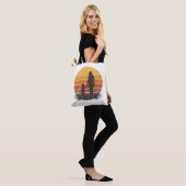 Persoonlijke Moeder en Kind Zonsondergang Silhouet Tote Bag (Op model)